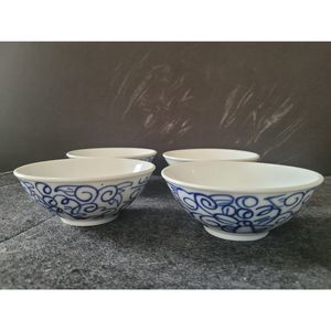 Vintage Boston Warehouse Canton Express Double Happiness 4 Soup Bowls